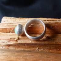 Atemberaubenter Silber Ring mit einem einzigartigen grünen Chrysopras, Handgemacht aus Recyceltem Silber Bild 6