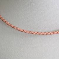 Halsschmuck aus Leder Band geflochten in rose mit Verschluss aus recyceltem Silber Bild 10