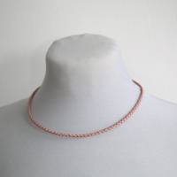 Halsschmuck aus Leder Band geflochten in rose mit Verschluss aus recyceltem Silber Bild 7