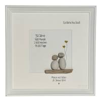 Steinbild handgeschrieben - Goldene Hochzeit - 50 Jahre - personalisiert - Geschenk - Silberhochzeit - Geschenk Bild 1