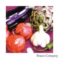 20 Lunchservietten Mediterranes Gemüse, mit Aubergine und Artischocke, von Braun+Company Bild 1