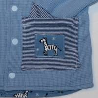 Newborn Baby Set - Babyjacke - Pumphose & Mütze Jersey Blau - Safari Tiere Gr. 62/68 - Geschenk - Geburt Bild 10
