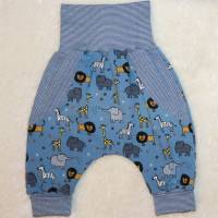 Newborn Baby Set - Babyjacke - Pumphose & Mütze Jersey Blau - Safari Tiere Gr. 62/68 - Geschenk - Geburt Bild 3