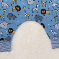 Newborn Baby Set - Babyjacke - Pumphose & Mütze Jersey Blau - Safari Tiere Gr. 62/68 - Geschenk - Geburt Bild 4