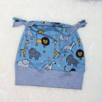 Newborn Baby Set - Babyjacke - Pumphose & Mütze Jersey Blau - Safari Tiere Gr. 62/68 - Geschenk - Geburt Bild 6