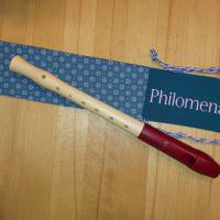 Flötentasche mit Namen, Flötenbeutel - Blau lavendel geblümt (mit optionalen Zubehörfach / Fütterung / Hals) Bild 1
