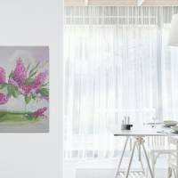Es duftet - Flieder - Blumenmalerei - Originalgemälde in Öl auf Leinwand Keilrahmen, 40 x 50 cm Bild 2