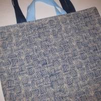 Stofftasche  blau aus Baumwolle mit vier Henkeln Bild 2