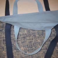 Stofftasche  blau aus Baumwolle mit vier Henkeln Bild 3