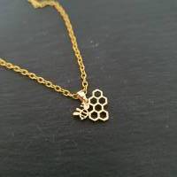 Schmuckset Biene/ Goldfarbene Halsketten/ Stilmix Ketten/ Mehrfachkette mit Ohrringen & Armband/ Limitierte Auflage Bild 4