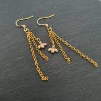 Schmuckset Biene/ Goldfarbene Halsketten/ Stilmix Ketten/ Mehrfachkette mit Ohrringen & Armband/ Limitierte Auflage Bild 6