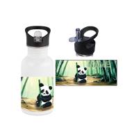 Edelstahl Trinkflasche Motiv Panda mit Name / Personalisierbar / 400ml / 500ml / 600ml Bild 1