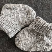 BabySöckchen - Neugeborenen-Socken hellgrau Tweed Bild 1