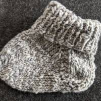 BabySöckchen - Neugeborenen-Socken hellgrau Tweed Bild 3