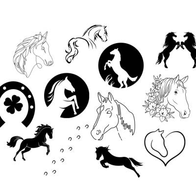 Pferde Bundle Plotterdatei - SVG Download Datei - Plotterdatei - Basteln - DIY - Cricut