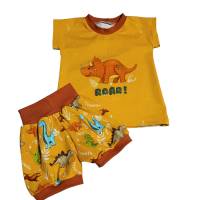 Set gr.98 aus kurzarm Shirt und kurzer Hose mit Dino handmade Bild 1