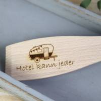 Holz Pfannenwender graviert personalisierbar Wohnwagen Camping Bild 2
