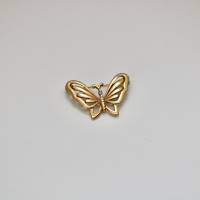 Vintage Brosche Schmetterling Flugtier Tiermotiv Goldfarbe Kristall Stein 80er Jahre Geschenk Damen Bild 2