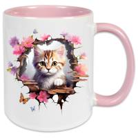 Katze Tasse, Katzen Geschenke Kaffeebecher, Geschenk Katzenmama cat mom, Kitten Digital Art Katzenbild Kaffeetasse Bild 1