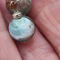 Perlen Ohrringe Marmoriert in schönen Blautöne aus der Perlvogel Kollektion Ohrringe Bild 1