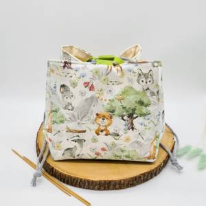Projekttasche Stricktasche japanische Reistasche Tasche für stricken Wollaufbewahrung Strickzeugtasche Handarbeitstasche Bild 4