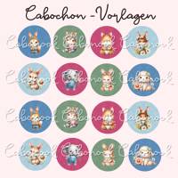 Cabochon Vorlagen - Süße Ostertiere - Frühlingstiere - 10 mm, 12 mm, 14 mm und 25 mm Bild 3