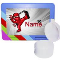 Lunchbox / Brotzeitbox / Brotdose mit separater Obstdose Ninja mit Name / Personalisierbar Bild 1