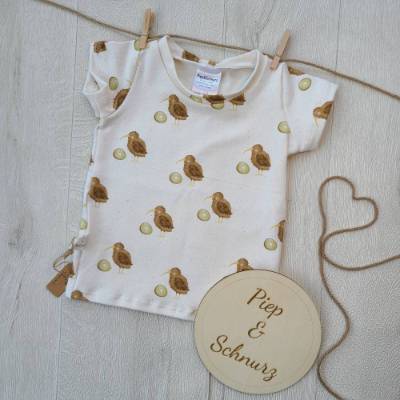 Cooles T-Shirt mit lustigen Kiwivögeln aus Bio Sommersweat - Stylisch und handgenäht