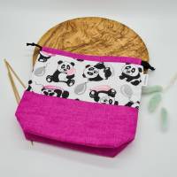 Projektbeutel, Stricktasche, Wolltasche, Sockentasche, Projekttasche für Socken stricken, kleine Baumwolltasche Bild 3