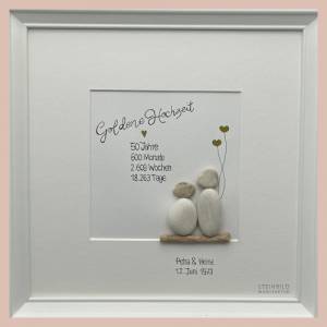 Steinbild handgeschrieben - Goldene Hochzeit - 50 Jahre - Geschenk - Silberhochzeit - Diamantene Hochzeit - Bild 1