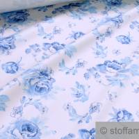 Stoff Baumwolle Satin weiß Rosen strapazierfähig Kissenbezüge Polster Taschen Bild 1