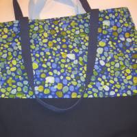 Stofftasche  blau aus Baumwolle mit vier Henkeln Bild 2
