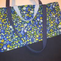 Stofftasche  blau aus Baumwolle mit vier Henkeln Bild 4