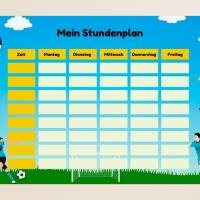 Top-Qualität | Fußball Stundenplan A4: Ideal für jedes Schulkind - Beidseitig Bedruckt & optimiert für organisierten Bild 2
