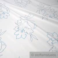 Stoff Polyester Baumwolle Köper weiß Blätter pflegeleicht Blatt Bild 1