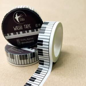 Washi Tape | Klavier Piano | 10 m | Aufkleber | Bulletjournal | Journal Sticker | Watercolor Bild 2