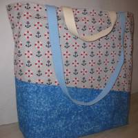 Stofftasche Anker aus Baumwolle mit vier Henkeln Bild 1