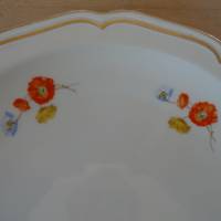 Hochwertige, mit Mohnblumen dekorierte, Torten/Servierplatte mit Handhaben. Hutschenreuther Abt. Paul Müller Selb Bild 4