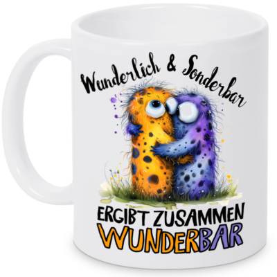 Valentinstag Geschenk Tasse Spruch Lustig, Partner Geschenk, Monster Zusammen Beziehung Sprüche Kaffeetasse