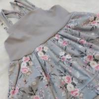 Sommer-Kleid oder Tunika, Blumen grau, Gr. 80-146 Bild 3