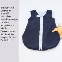 Ganzjahres Baby Schlafsack aus Baumwolle – Kuschelig & Warm Gr. 56-62 dunkel blau Bild 5