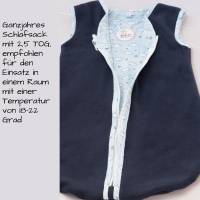 Ganzjahres Baby Schlafsack aus Baumwolle – Kuschelig & Warm Gr. 56-62 dunkel blau Bild 6