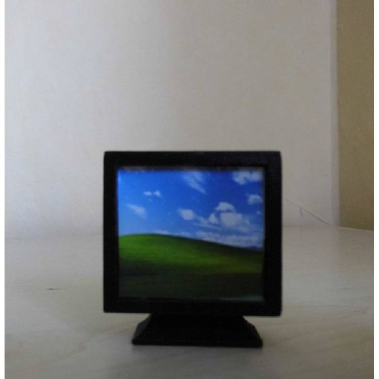 Miniatur Monitor schwarz für PC Büroausstattung - Wichtelbüro 