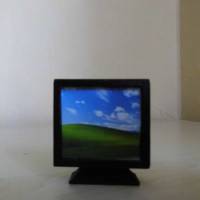 Miniatur Monitor schwarz für PC Büroausstattung - Wichtelbüro - Home Office  zur Dekoration oder zum Basteln Bild 1