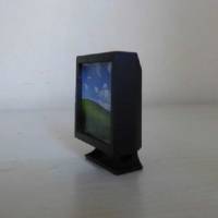 Miniatur Monitor schwarz für PC Büroausstattung - Wichtelbüro - Home Office  zur Dekoration oder zum Basteln Bild 2