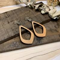 Holz Ohrringe aus Eiche mit Edelstahl Bild 1