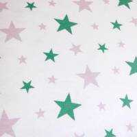 Jersey  Stoff   Stretchjersey  Sterne  Weiß - Grün - Flieder Bild 1