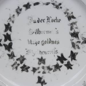 silberner Spruchteller Zierteller Jugendstil Silberhochzeit Teller  um 1900 Bild 2