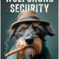 Hundeschild WOLFSHUND SECURITY, wetterbeständiges Warnschild Bild 1