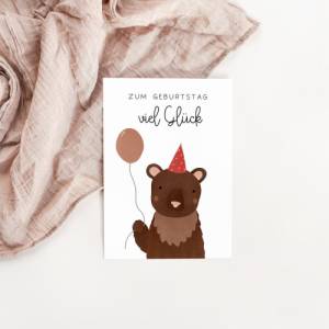 Geburtstagskarte Bär A6 Karte Geburtstags-Bär - Glückwünsche zum Geburtstag - Postkarte für Kinder Bild 4
